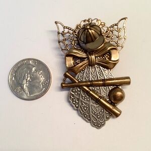 Adorable BASEBALL Angel Pin … hand crafted